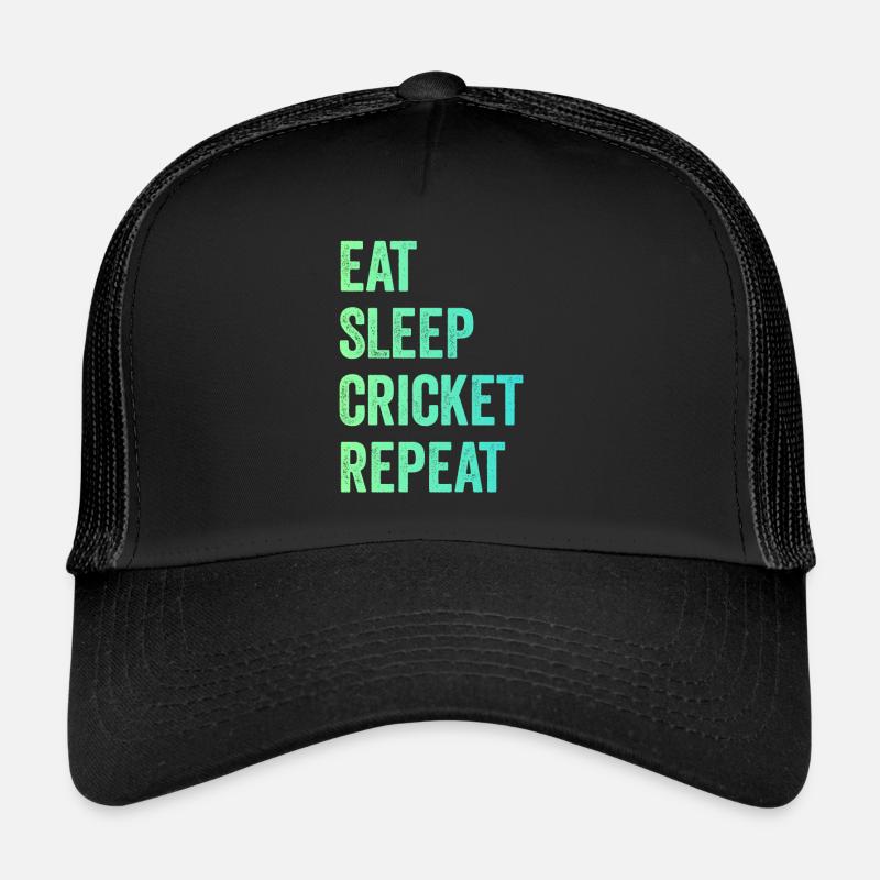 Manger Sommeil Cricket répéter - Casquette trucker  - noir/noir
