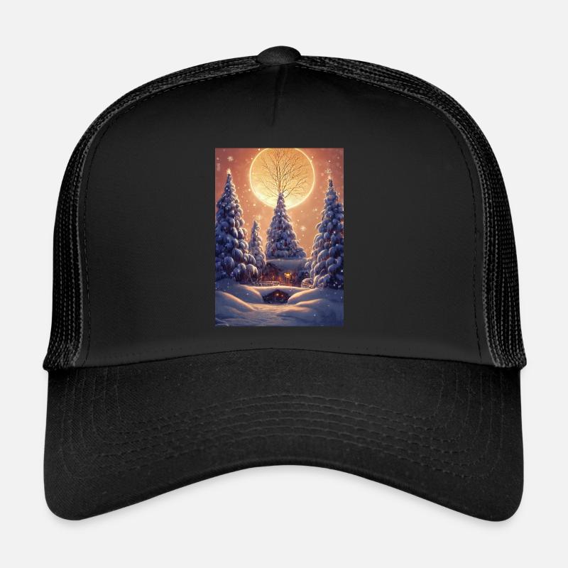 Chalet de Noël - Casquette trucker - noir/noir