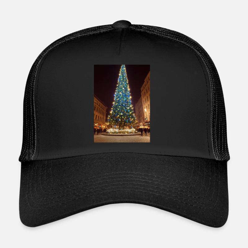Hoher Weihnachtsbaum - Trucker Cap - Schwarz/Schwarz