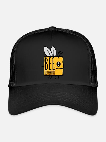 bee citation différente - Casquette trucker  - noir/noir - Devant