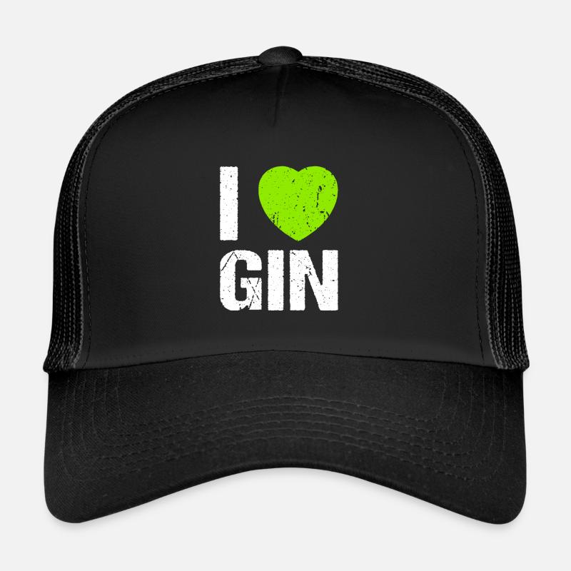 I love Gin Heart Gin Lovers Trucker Cap