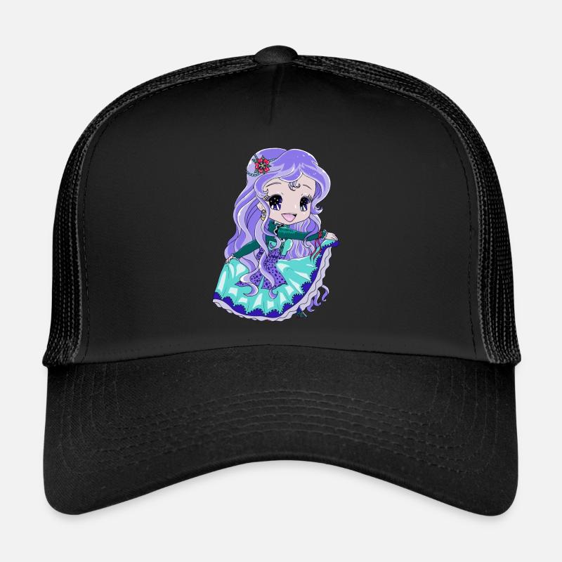 chibi princesse - Casquette trucker  - noir/noir