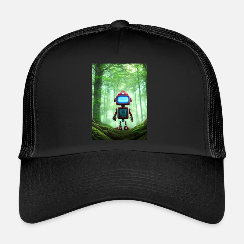 Little Robot in the Forest - Trucker Cap - black/black