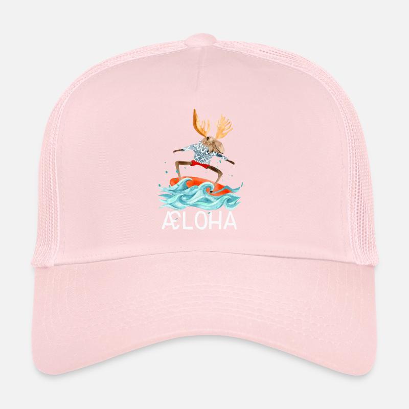 Æloha. Elch auf der perfekten Welle Trucker Cap