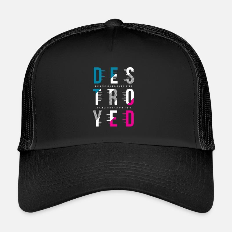Destroyed - Casquette trucker  - noir/noir