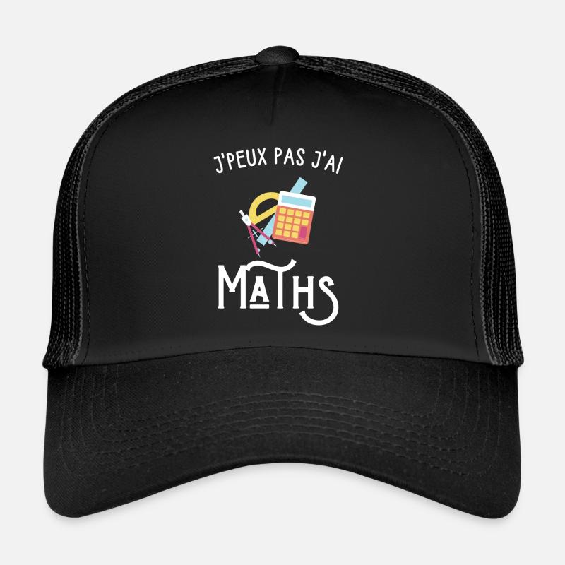 je peux pas j'ai maths - Casquette trucker - noir/noir
