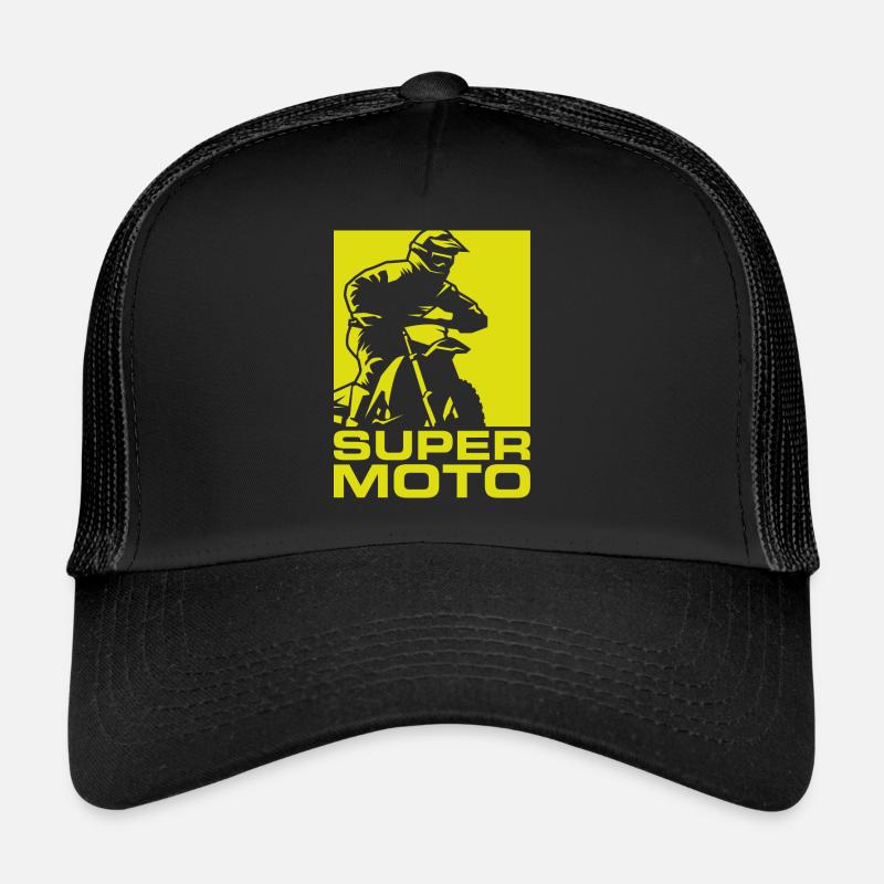 SUPER MOTO silhouette - Trucker Cap - black/black
