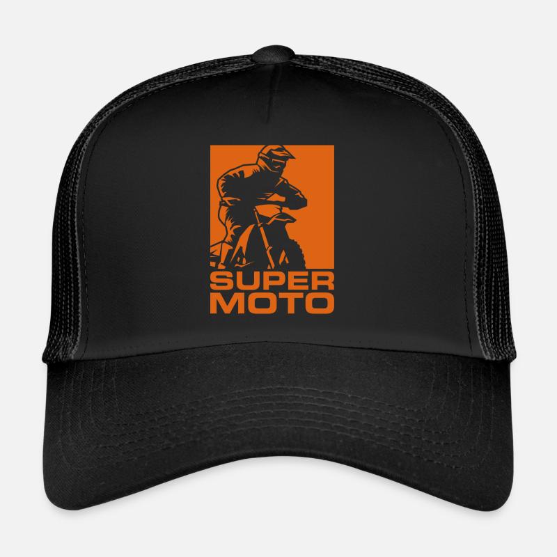 SUPER MOTO silhouette red Trucker Cap
