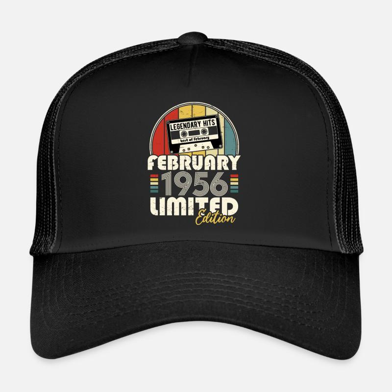 February 1956 Vintage Anniversary Retro Gift Trucker Cap