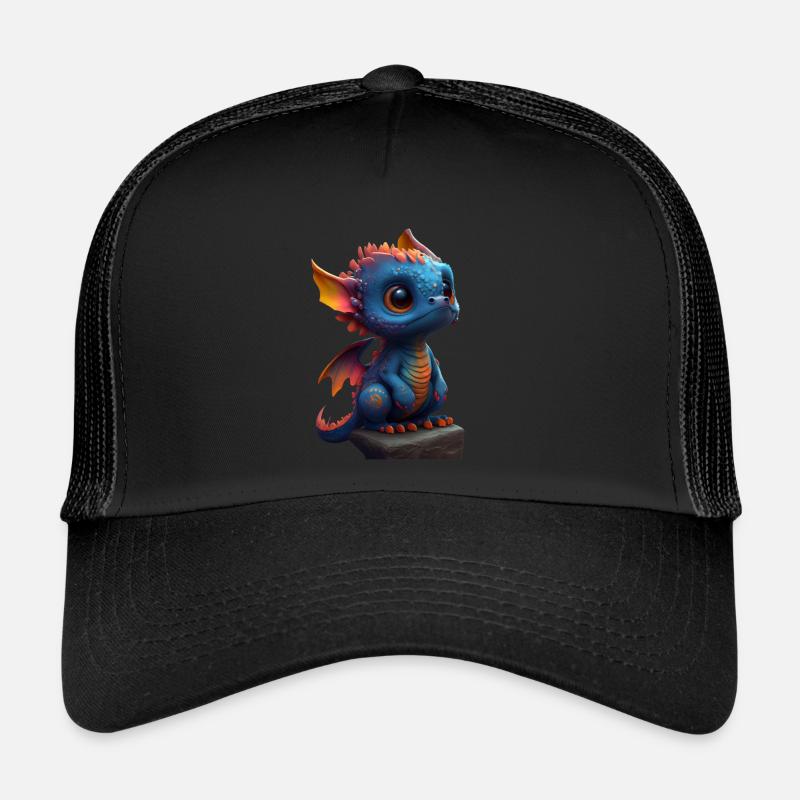 Little Cute Dragon 4 - Trucker Cap - black/black