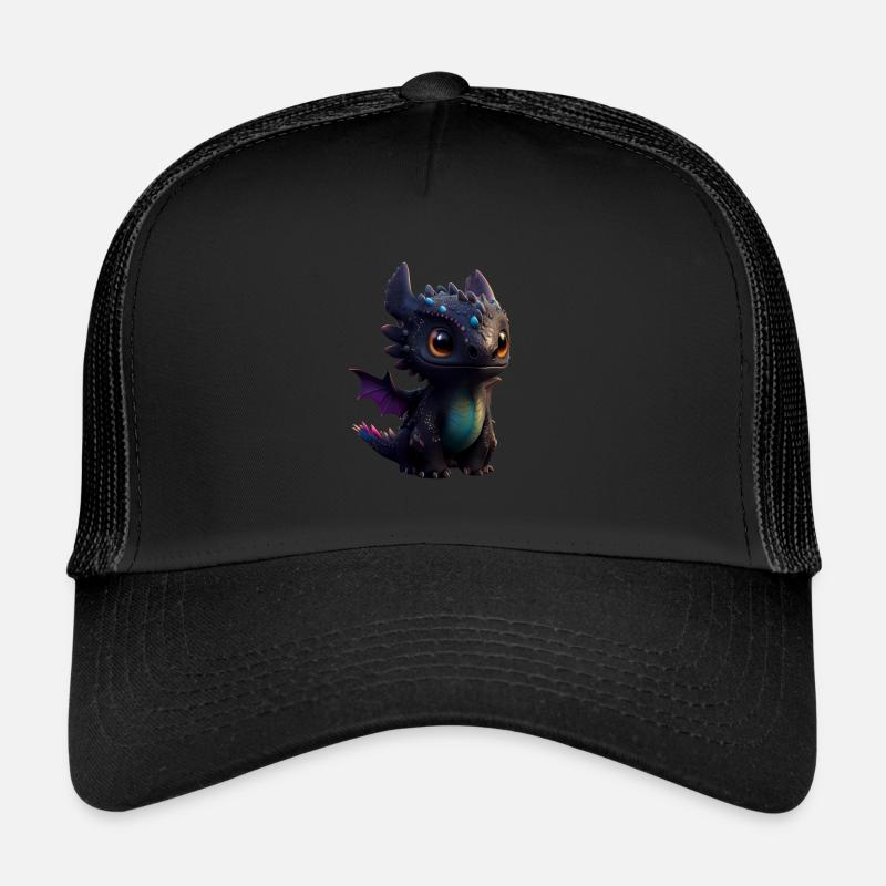 Little Cute Dragon 7 - Trucker Cap - black/black