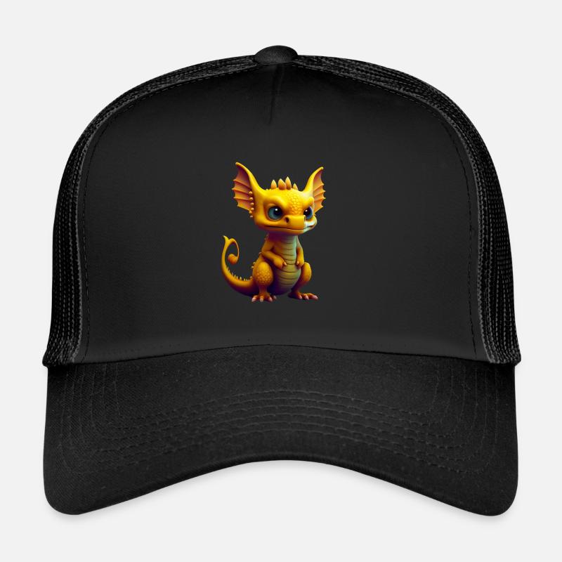 Kleiner Süßer Drache10 - Trucker Cap - Schwarz/Schwarz