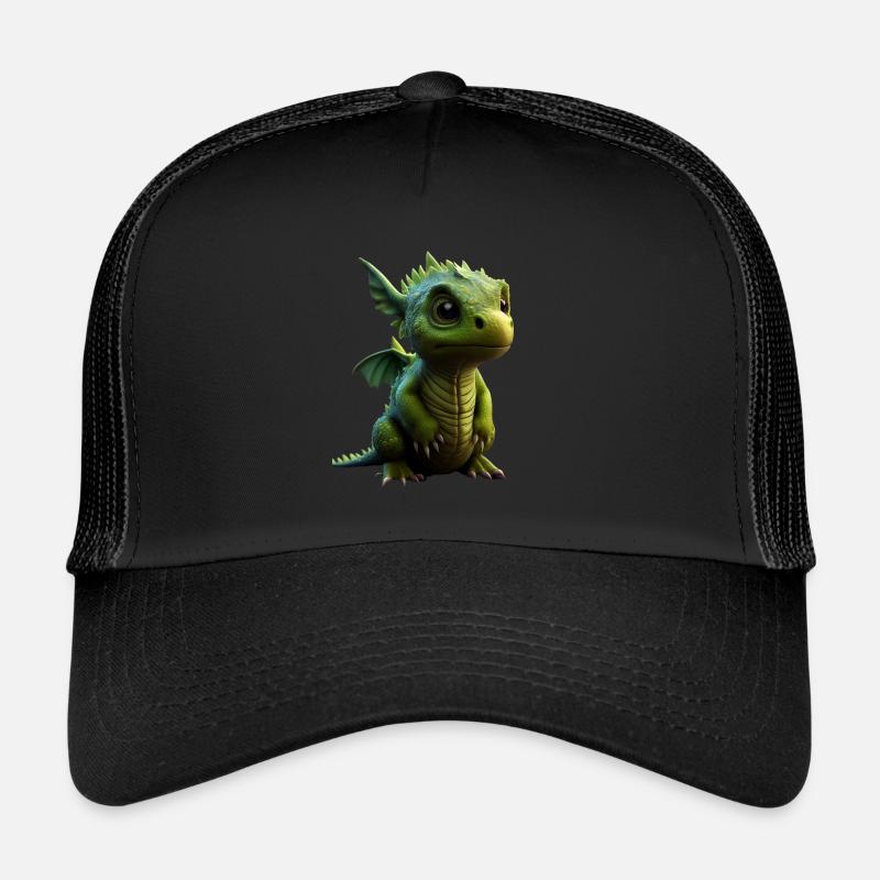 Kleiner Süßer Drache 13 - Trucker Cap - Schwarz/Schwarz