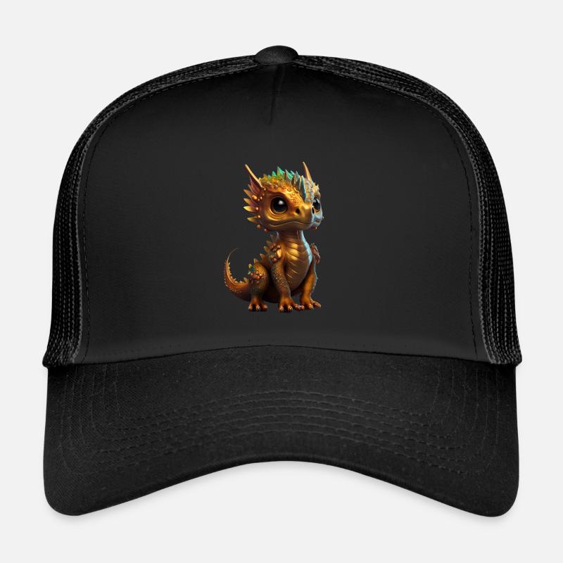 Petit dragon mignon 12 - Casquette trucker - noir/noir