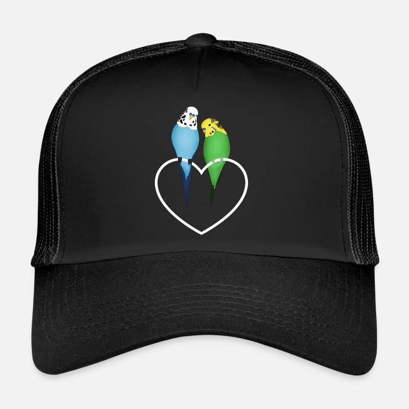Budgerigar Paire Coeur Casquette trucker 