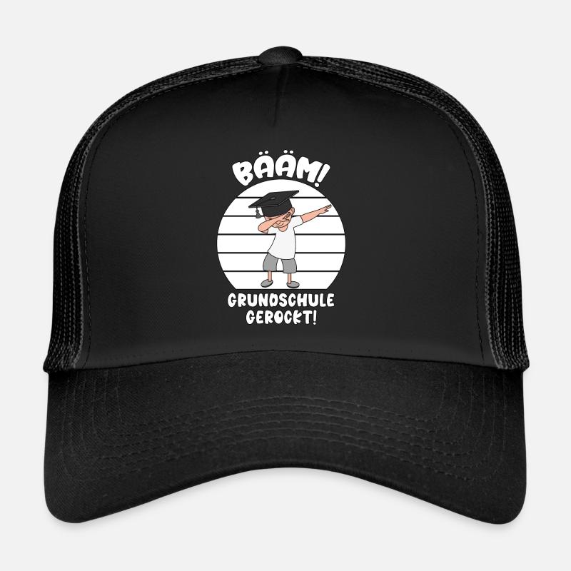 Abschluss 2026 Bääm Abschied Grundschule gerockt - Trucker Cap - Schwarz/Schwarz
