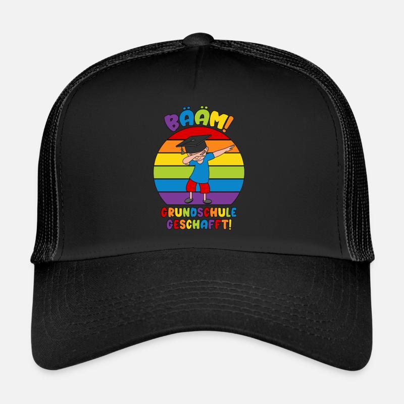 Bääm Schule geschafft Abschluss Grundschule 2026 - Trucker Cap - Schwarz/Schwarz