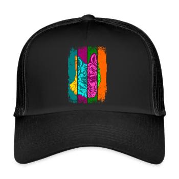 German Shepherd Shabby Popart - Trucker Cap - black/black - Front