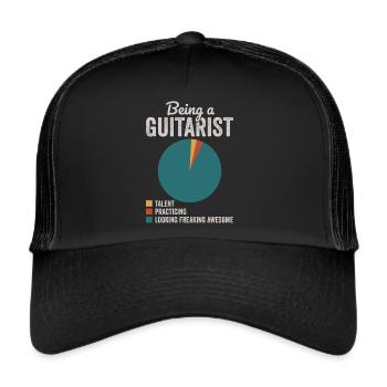 Als Gitarrist Musiker Gitarrist - Trucker Cap - Schwarz/Schwarz - Vorne