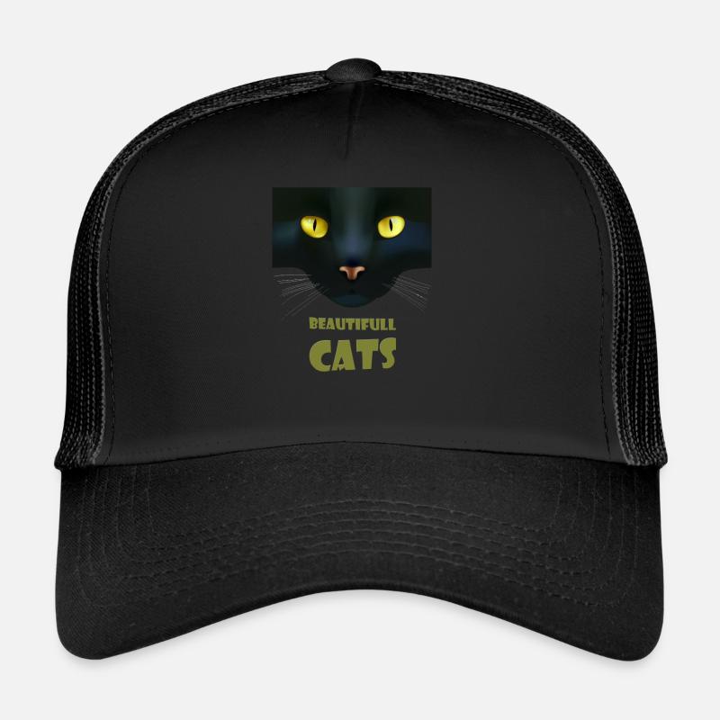 Schöne Katzen - Trucker Cap - Schwarz/Schwarz