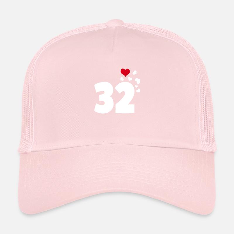 32 cœurs 32e anniversaire Casquette trucker 