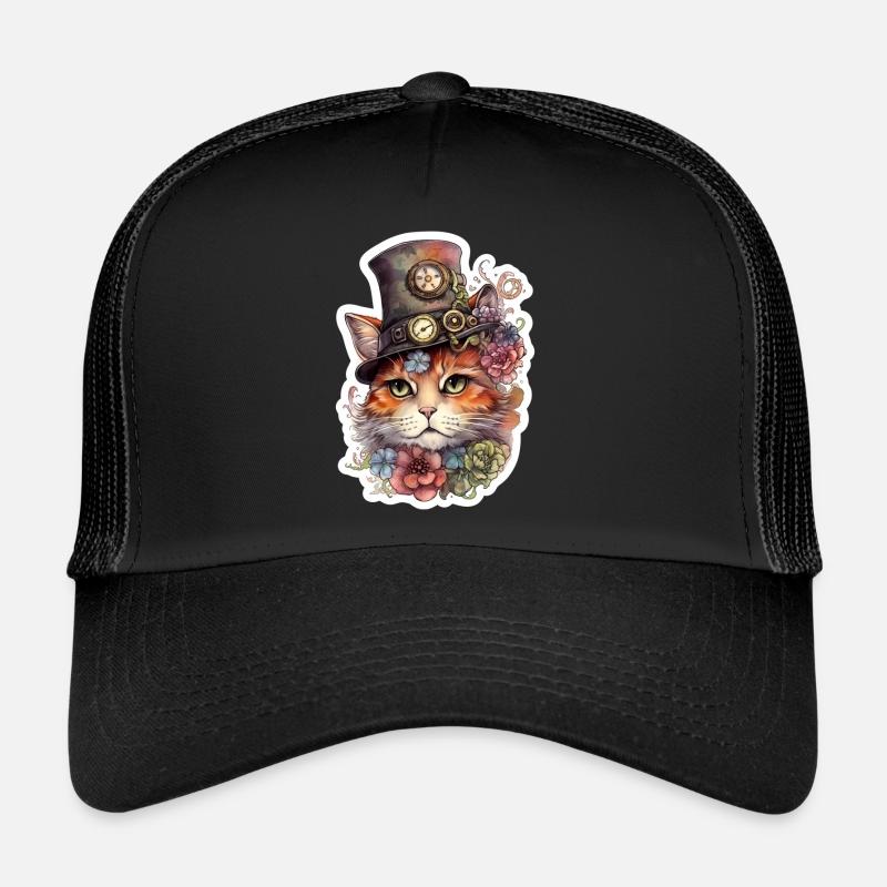 Chat Steampunk avec chapeau Casquette trucker 