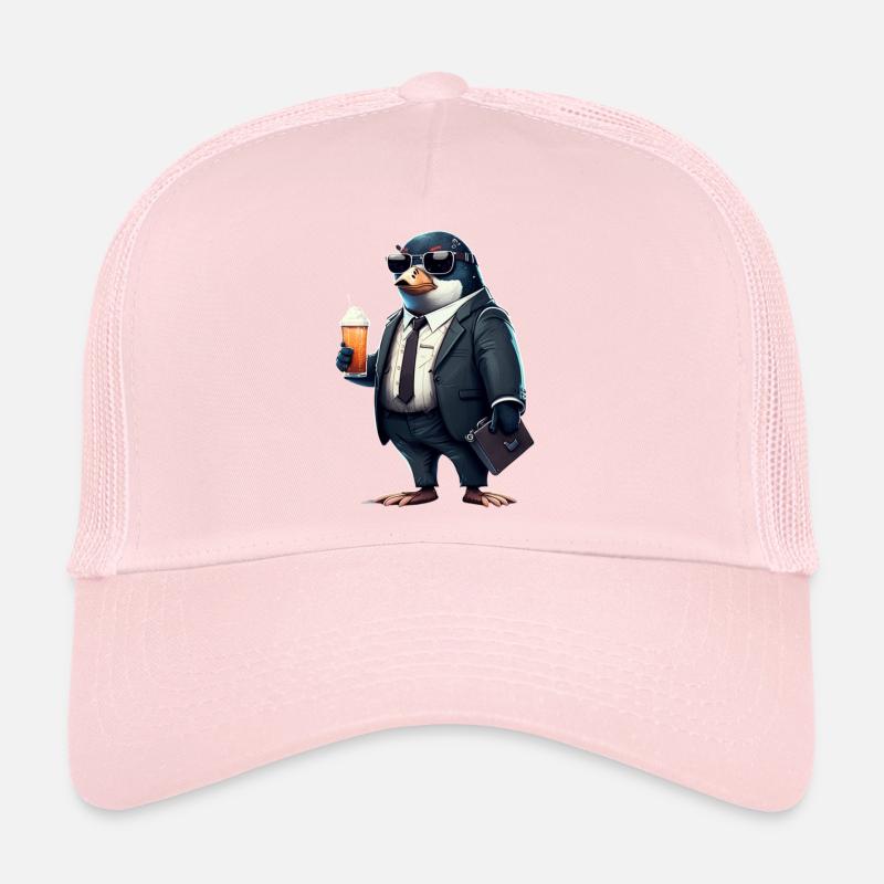 Cool beer-drinking penguin - suit up! Trucker Cap