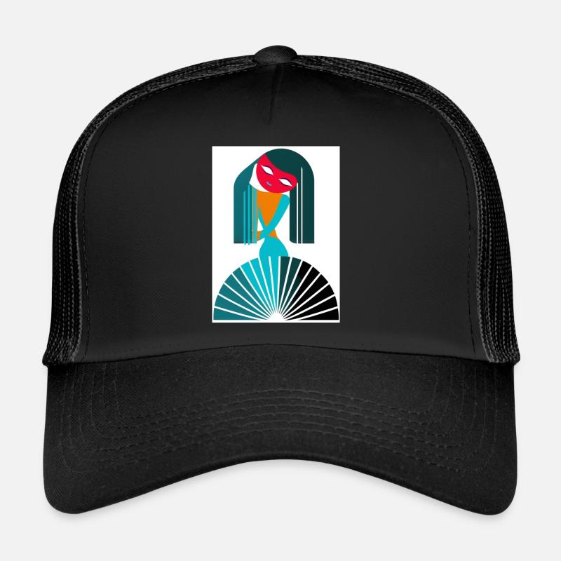 verseau abstrait - Casquette trucker  - noir/noir