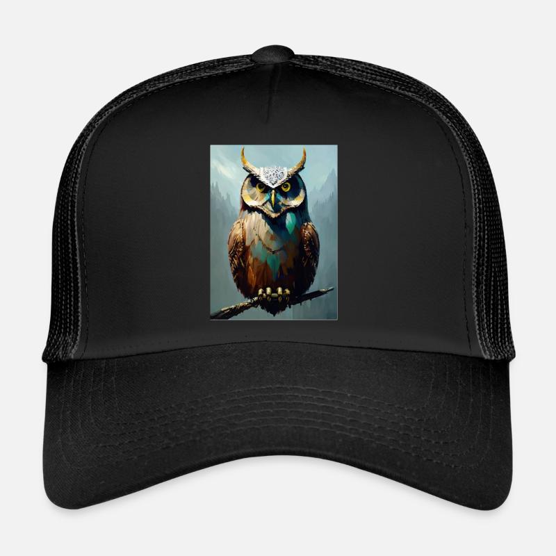 HIBOU DESIGN - Casquette trucker  - noir/noir
