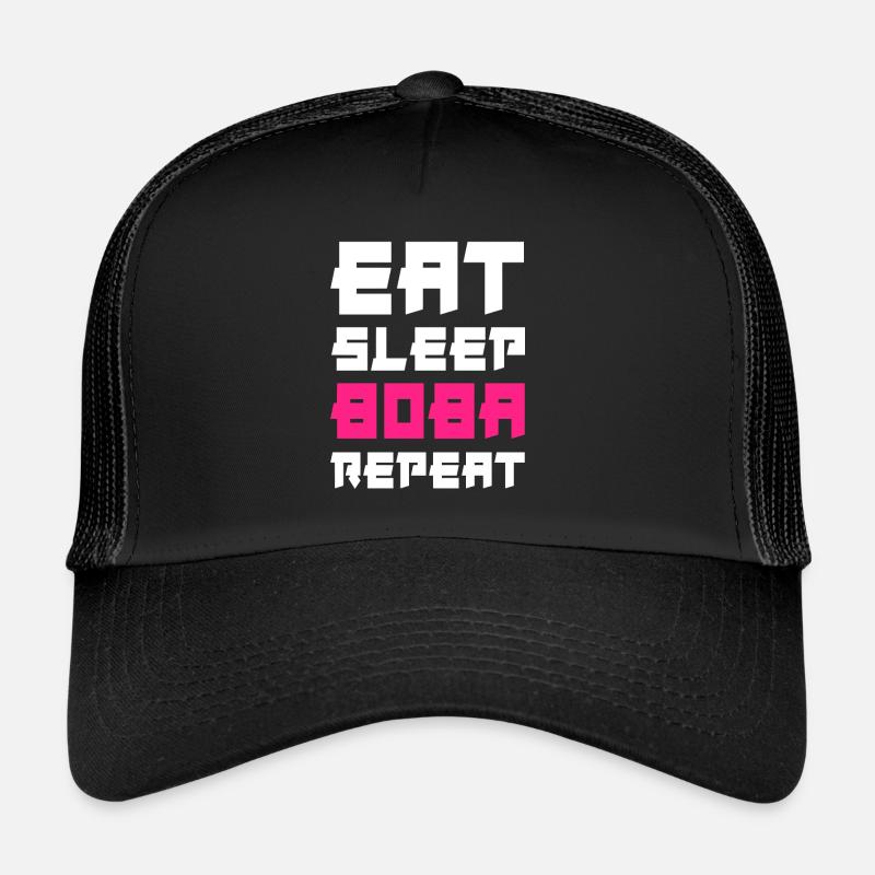 Eat Sleep Boba Repeat Bubbe Tea Trucker Cap