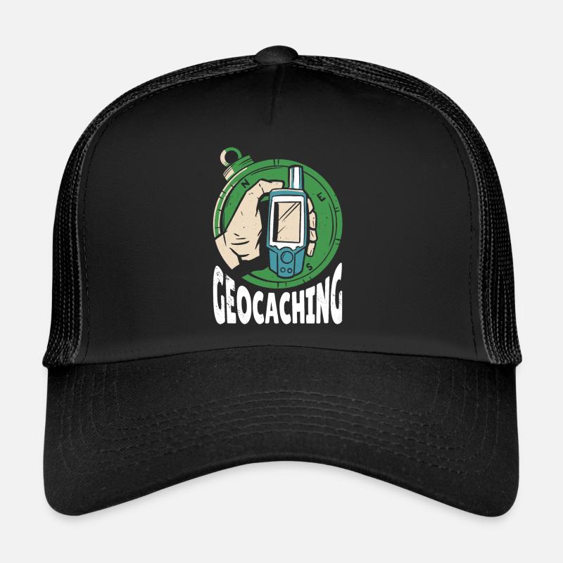 Geocaching GPS coordinates Hobby - Trucker Cap - black/black