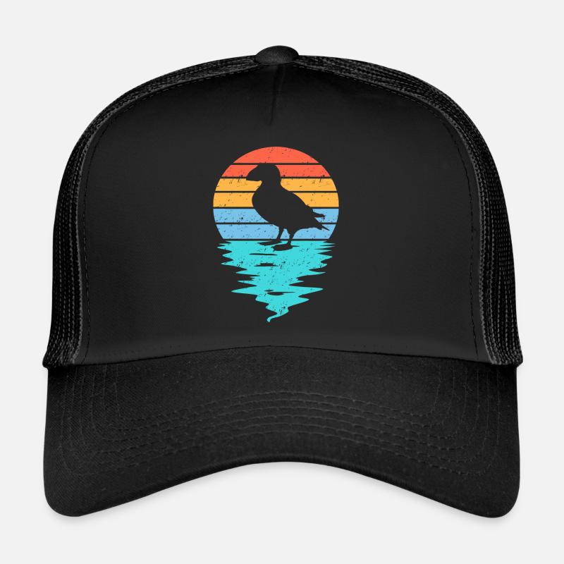 Cut Puffin Silhouette in Sea Trucker Cap