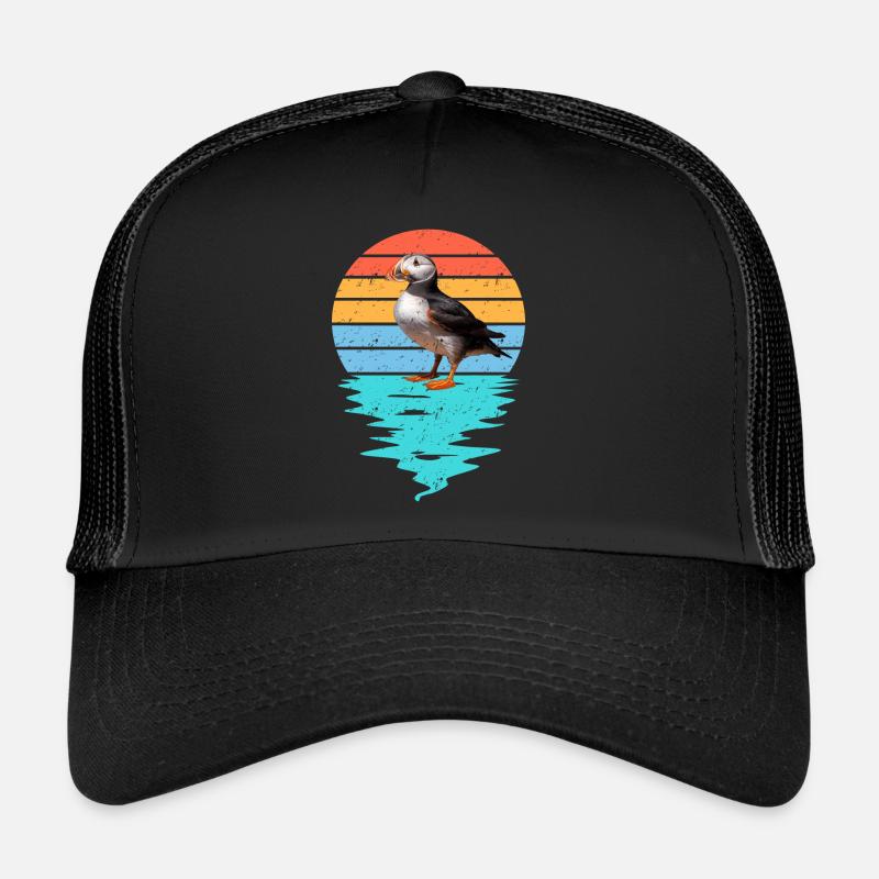 Cut Puffin in Sea - Trucker Cap - Schwarz/Schwarz