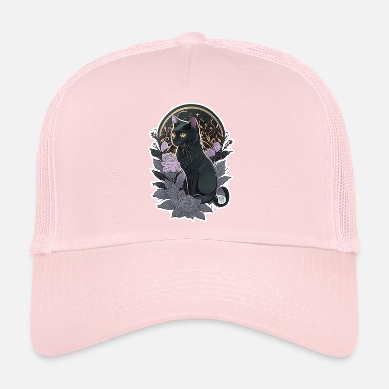 chat noir style gothique Casquette trucker 