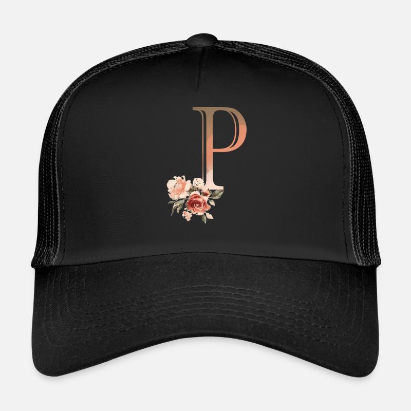 Letter P with flowers Trucker Cap