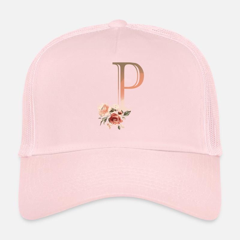 Letter P with flowers Trucker Cap