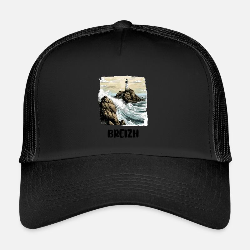 Phare Breton - Casquette trucker  - noir/noir