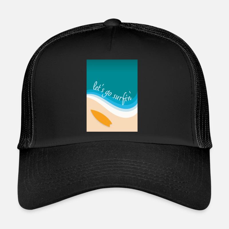 Let's go surfin' surfing Surfen (eckiges Design) Trucker Cap
