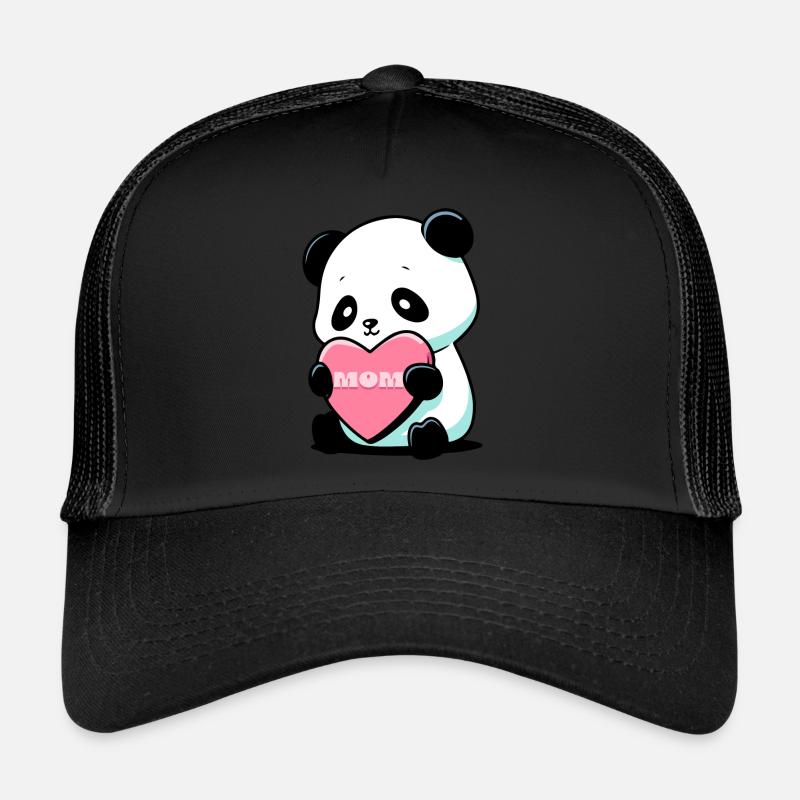 Panda loving his mother - Trucker Cap - black/black