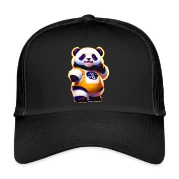 Little Fat Fantasy Science Fiction Panda - Casquette trucker  - noir/noir - Devant