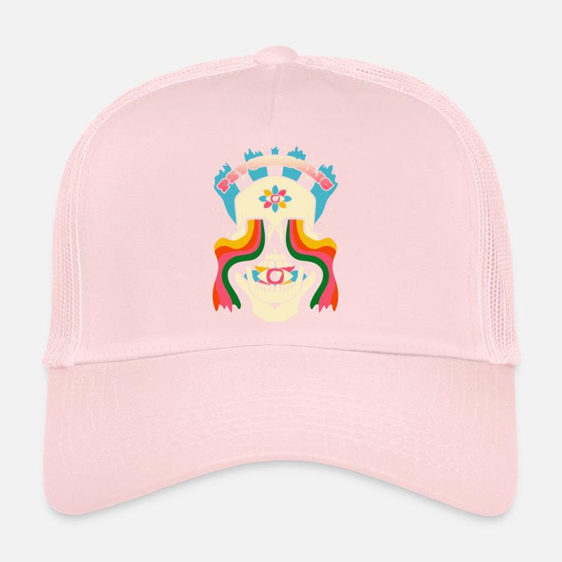 Psychédélique Crâne Psychédélique Graphique Casquette trucker 