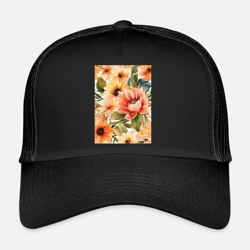 Flowers - Trucker Cap - black/black