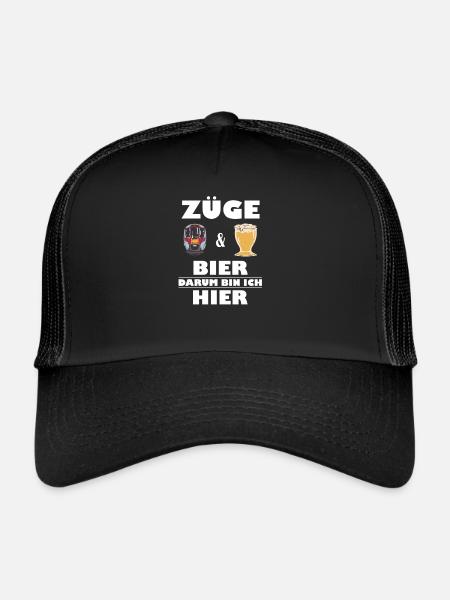 Zug und Bier Fan - Trucker Cap - Schwarz/Schwarz