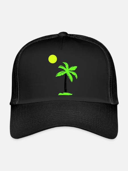 palmier - Casquette trucker  - noir/noir - Devant