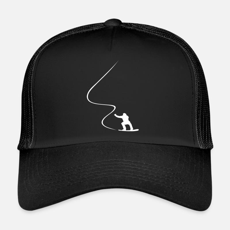 Snowboarder, Curve, Downhill, Freerider, Winter - Trucker Cap - black/black