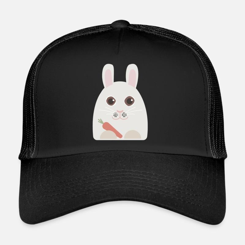 Rabbit with carrot - Trucker Cap - black/black