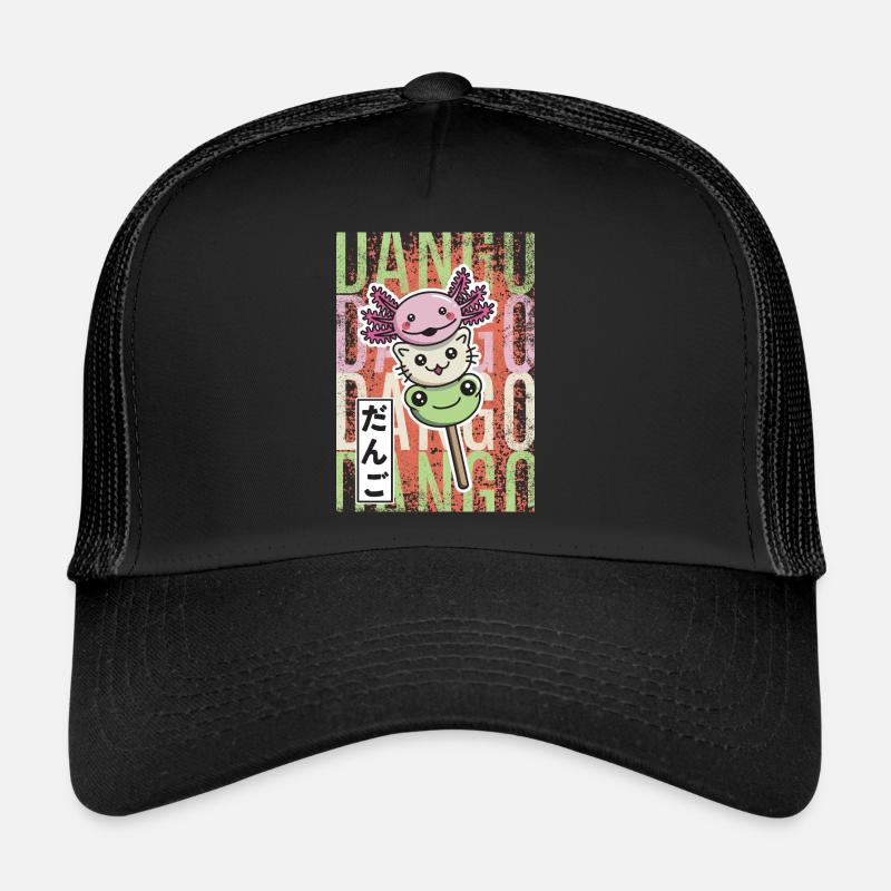 Dango Kawaii axolotl chat grenouille Casquette trucker 