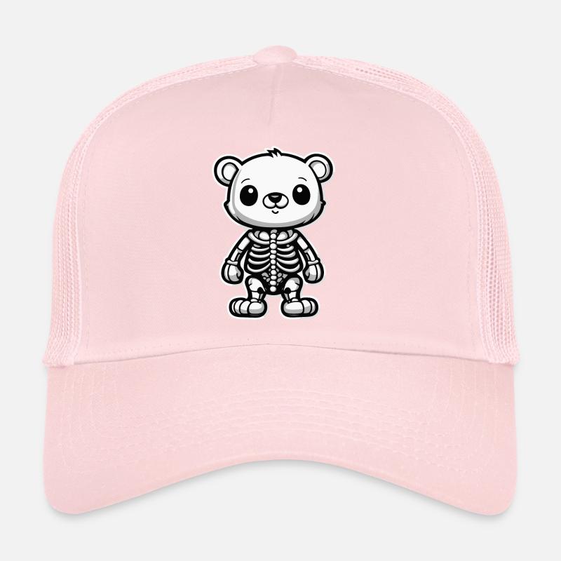 Cute Bear Skeleton Illustration Trucker Cap