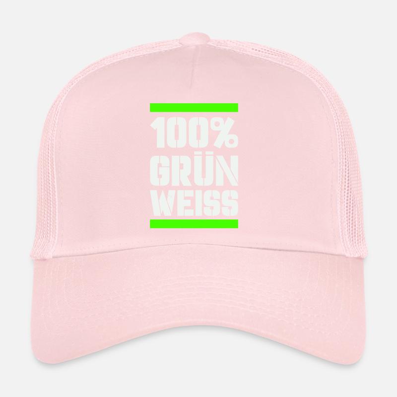 100 vert blanc Casquette trucker 