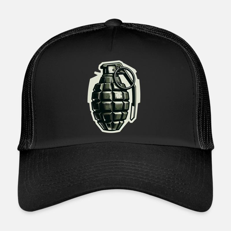 Badge d’explosion : Grenade monochrome Casquette trucker 